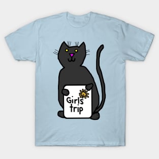 Cute Cat goes on Girls Trip T-Shirt